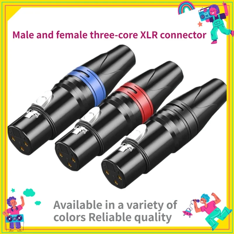 

2PCS Professional XLR Male And Female Plugs Three-Core Audio Sound Box Power Amplifier Microphone Connector