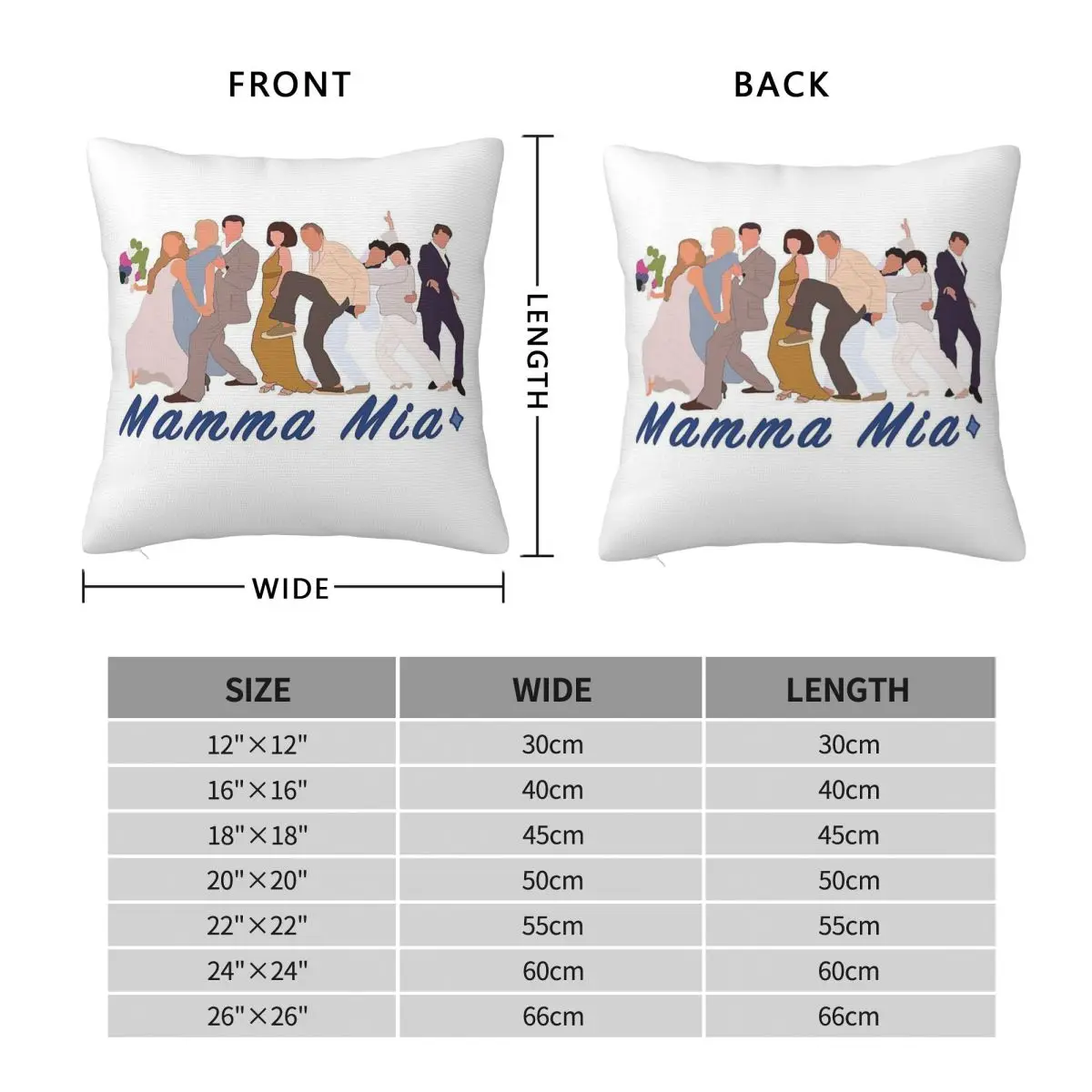 Mamma Mia Sophie Square Pillowcase Polyester Linen Velvet Printed Zip Decorative Throw Pillow Case Bed Cushion Cover Wholesale