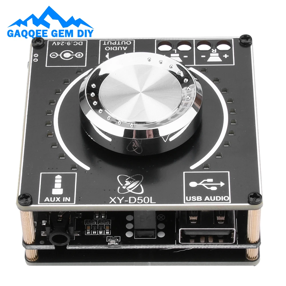 DC9~24V Amplifier Bluetooth Digital Audio Amplifier Module 2.0 Channel 50W*2 HiFi Stereo Audio Decoder Board APP Control