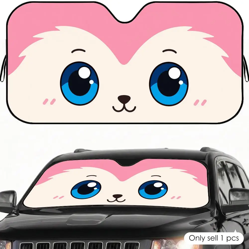 Cute little animal eyes Sun Visor Car Sun Shade Front Windshield Coverings Blocker Auto Protector Window Visor Screen Cover