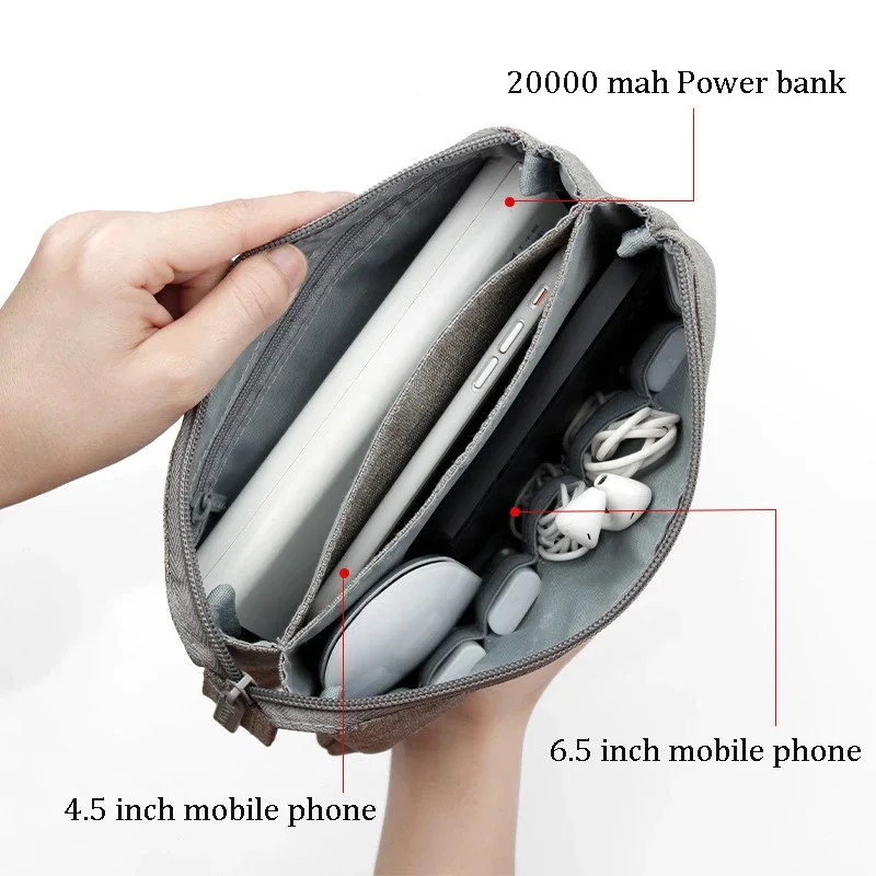 Oxford Cable Storage Bag Travel Electronics Organizer Gadget Bag For Power Bank, iphone,Earphone Wire, USB Charger