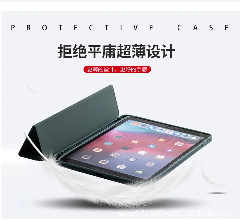 Flip-Hülle mit Stifthalter für iPad Air 5 10.9 Pro 11 Dreifach Faltbar mit Auto-Wake-Funktion Stoßfest – Detail 2