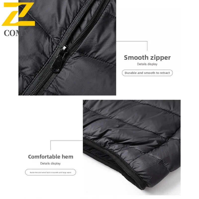 COMXZ National Standard Comfortable Versatile Down Jacket Fashion Minimalist Hooded Cold Winter Thermal White Duck Down Parka