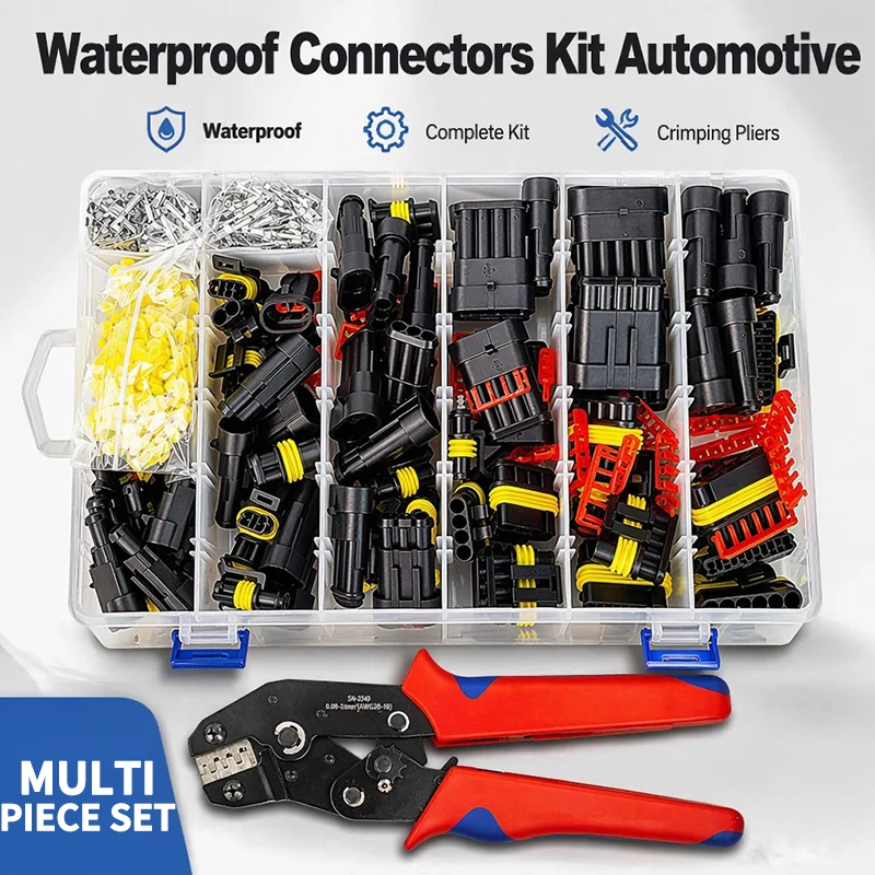 Multipack AMP Waterproof Wire Connectors  Quick Plug Kit Automotive Electrical Seal Socket Set 96/100/192/300/254/622PCS in Box