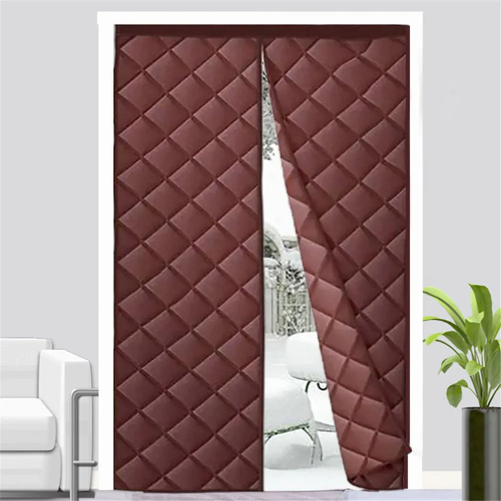 

Winter Warm Door Curtain for Living Room Oxford Cloth Material Magnetic Door Screen Perforation Proof Insulating Thermal Curtain