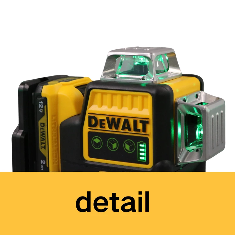 Imagem -06 - Dewalt Dw089lg Lados 360 Graus Vertical 12v Bateria de Lítio 12 Linhas Nível Laser Horizontal Medidor de Nível de Luz Verde ao ar Livre