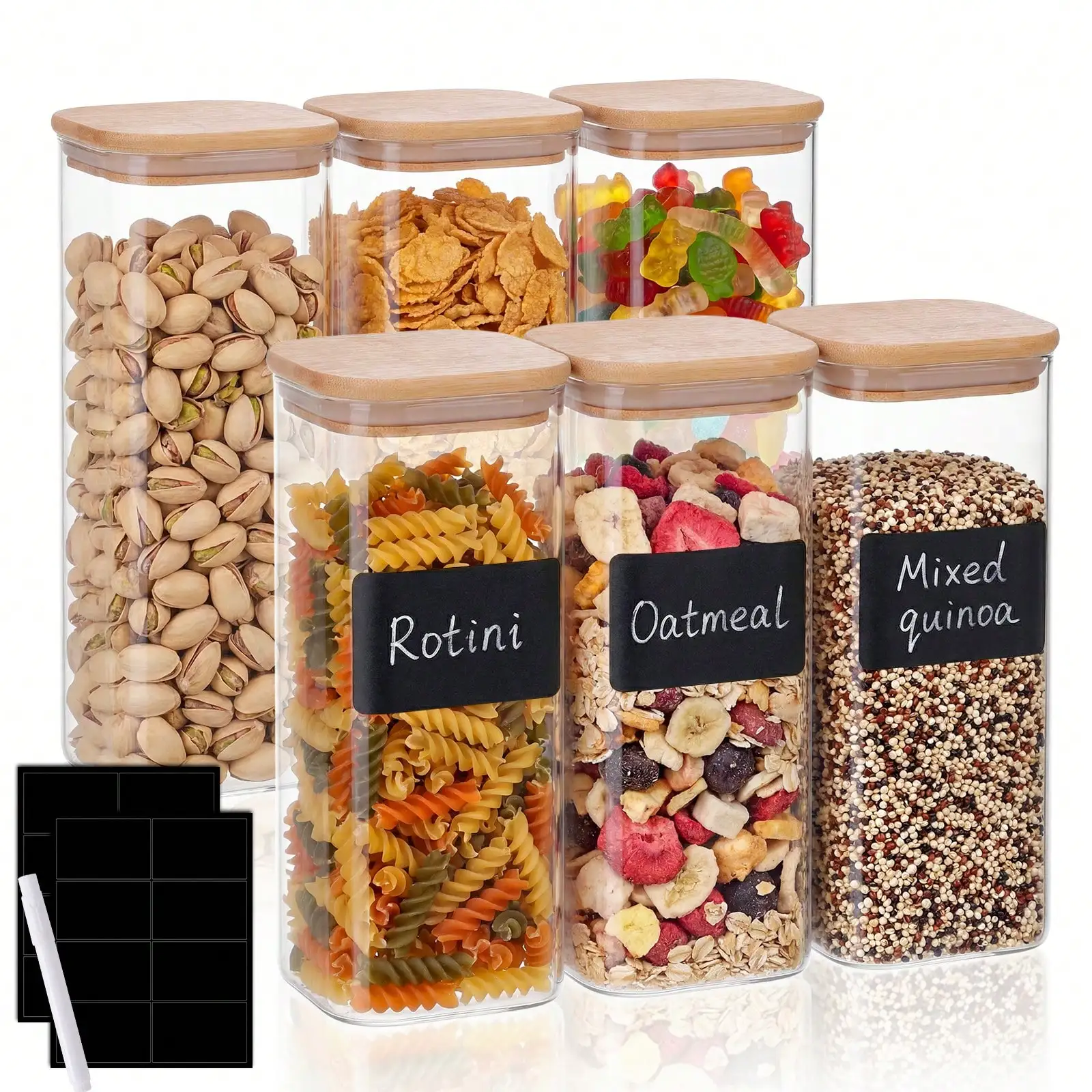 6 Stück Glasbehälter mit Decke – Kitchen Baking Canisters Bewertung und Preis