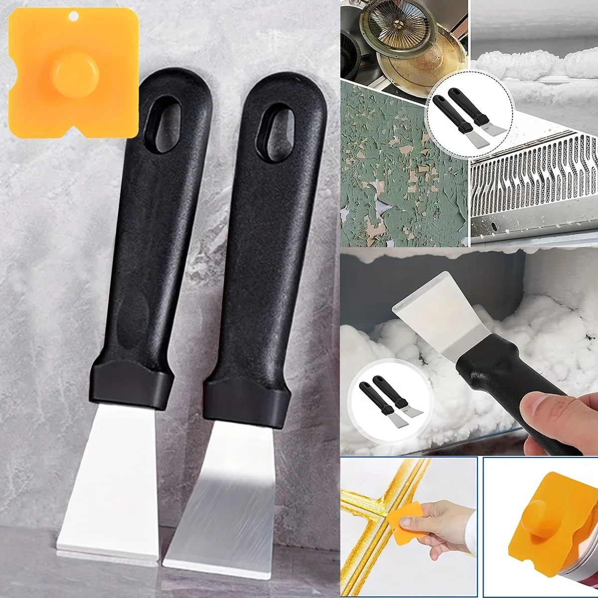 Limpieza para eliminar etiquetas, pegatinas, pintura de vidrio y estufa, raspador, pala de limpieza de cocina, herramienta para pelar pintura