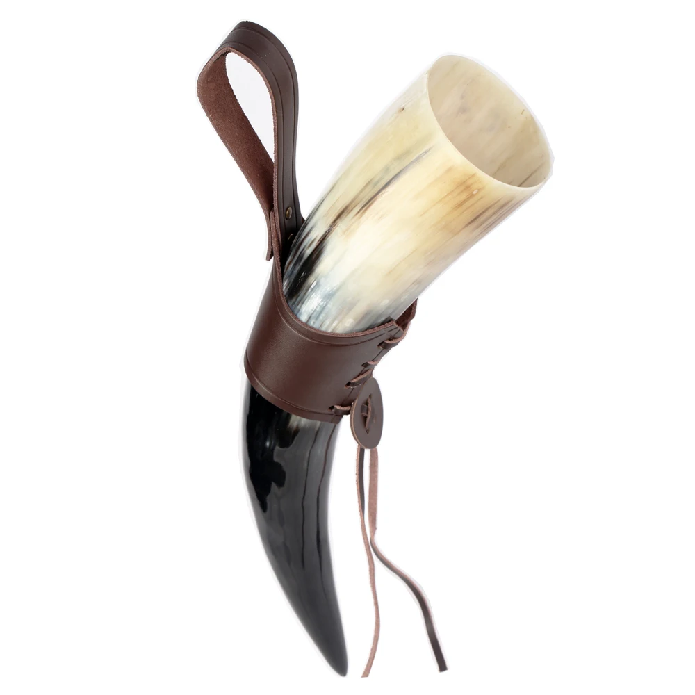 كوب بوق الثور الطبيعي فايكنغ شرب البيرة Tankard أصيلة اليدوية كوب البيرة فايكنغ القرن القدح #2