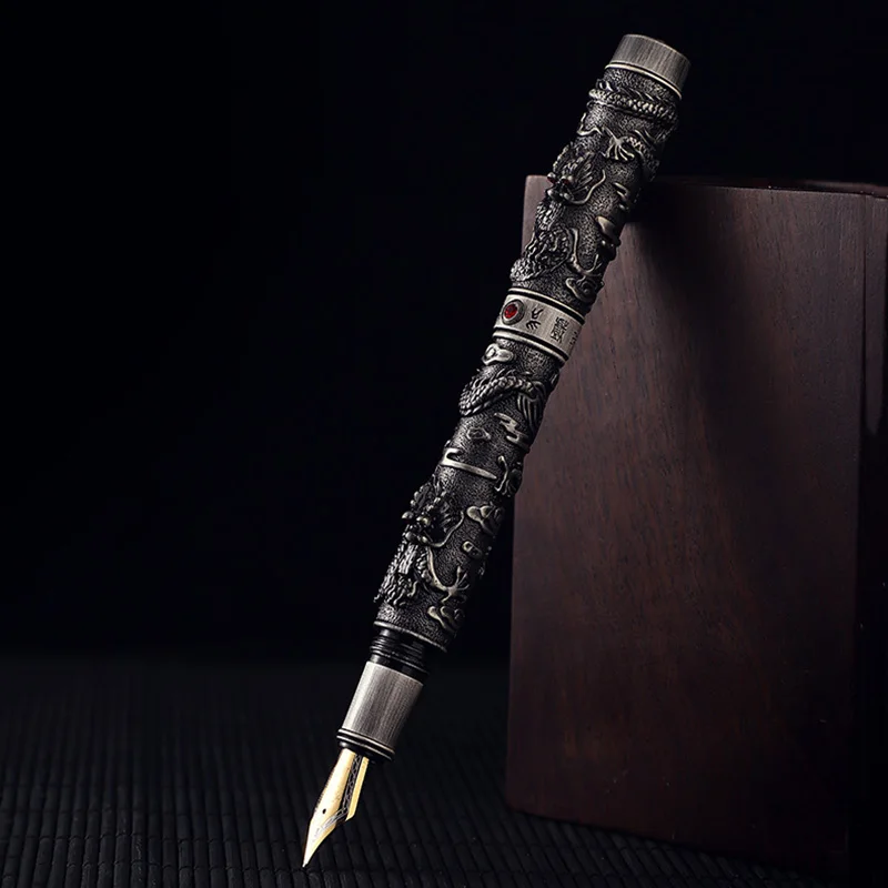 Jinhao Vintage Luxurious Dragon Fountain Pen Metal Calligraphy s for Writing 0.5mm Nib Heavy  Office Signature Stationery