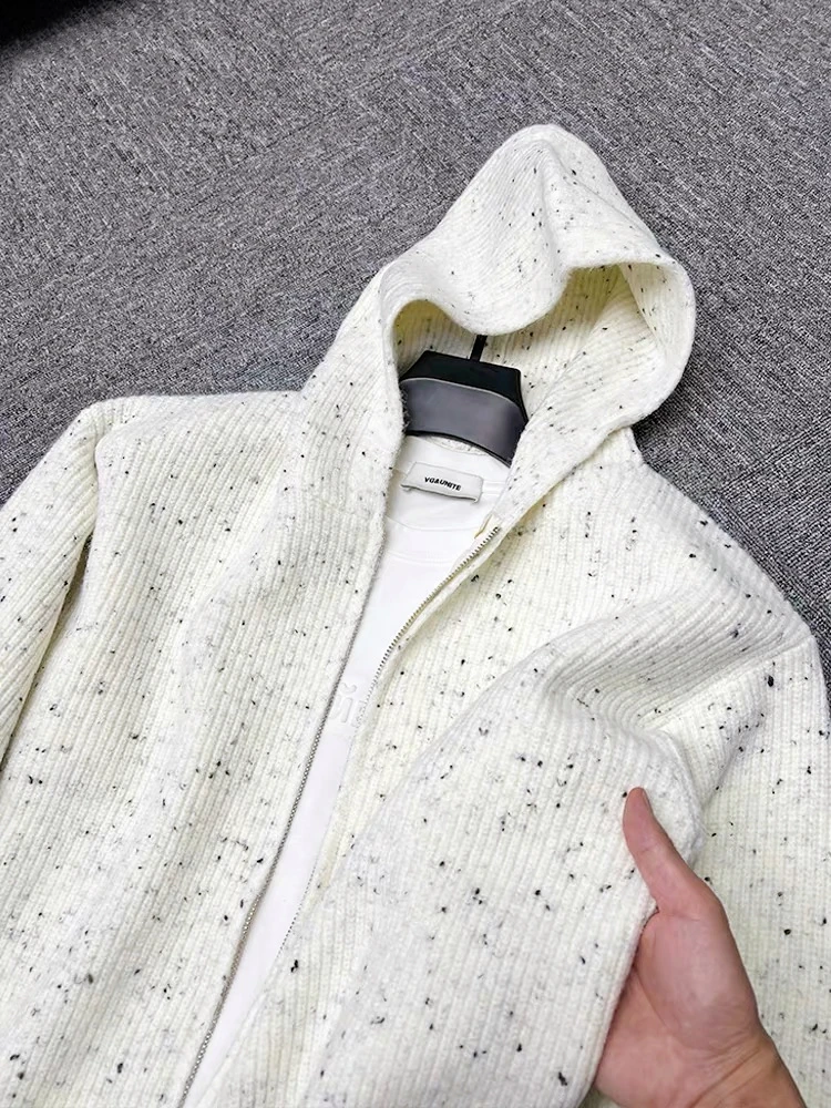 Premium luxury color hooded cardigan men's sweater autumn winter 2024 new trend Korean version loose casual knitted zipper coat