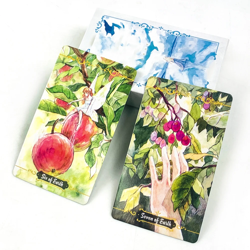 Nuevo Mazo de Tarot de 78 Cartas con Diseños Místicos Únicos en Acuarela, Papel de Alta Calidad, para Adivinación, Meditación y Juegos de Mesa