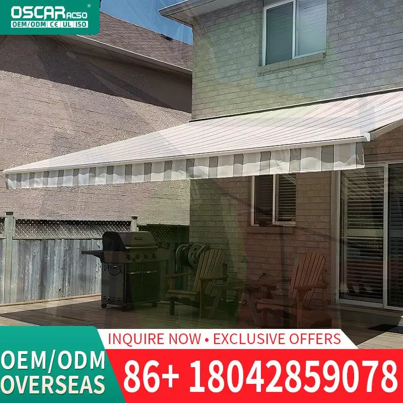 مقاوم للماء والرياح في الهواء الطلق قابل للطي مع أضواء LED لمظلة قابلة للسحب على الشاطئ في فناء الحديقة #3