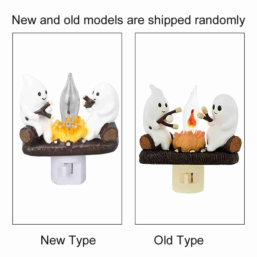 Ghost Campfire Flickering Nightlight LED US Plug Campfire Ghost Night Light 110V Holiday Lights Flickering Flame Lamp Home Decor