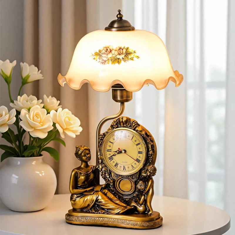 European Designer LED Floor Lamps Clock Table Lamps Living Room Study Bedside Table Bar Counter Home Decoration Lighting Fixture