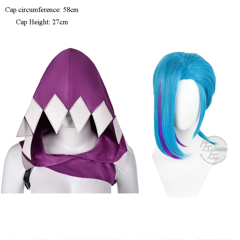 LOL Arcane S2 Jinx Powder Cosplay Costumes Wig Hat Hooded Cape Cloak Women Jinx League Of Legends Anime Game Halloween Party