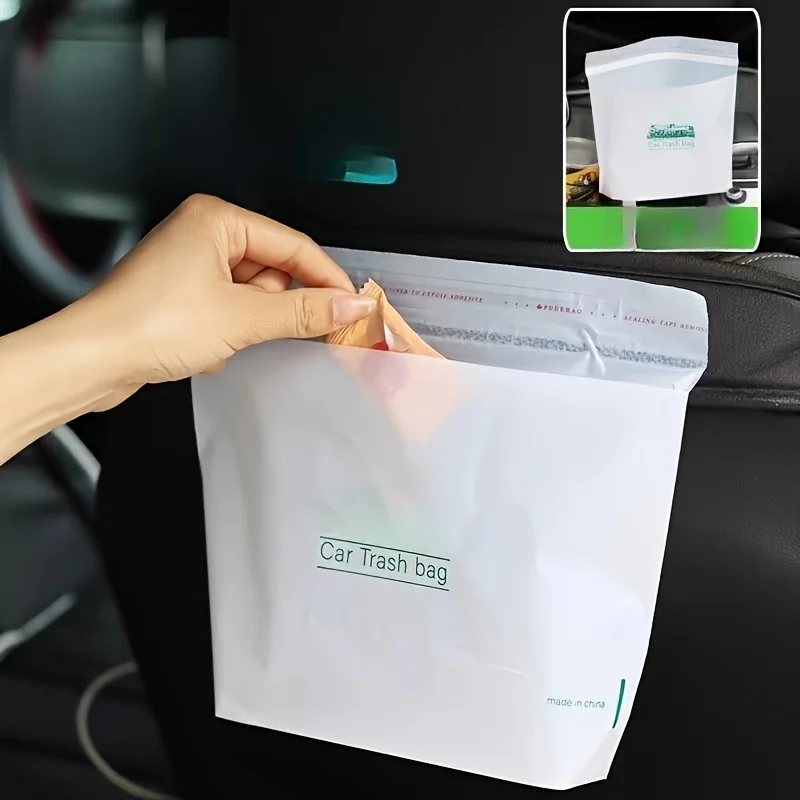 30-100Pcs Auto Einweg Müll Taschen Selbst-Kleber Müll Tasche Tragbare Spurlose Einfügen Müll Lagerung Tasche für Auto Home Office