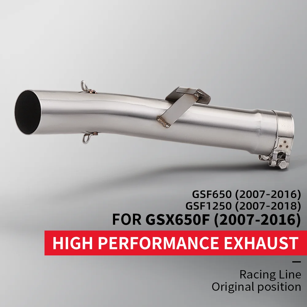 

Выхлопная труба мотоцикла для GSF650 GSX650F 2007-2016 GSF1250 2007-2018, модифицированный интерфейс 51 мм, нержавеющая труба среднего звена