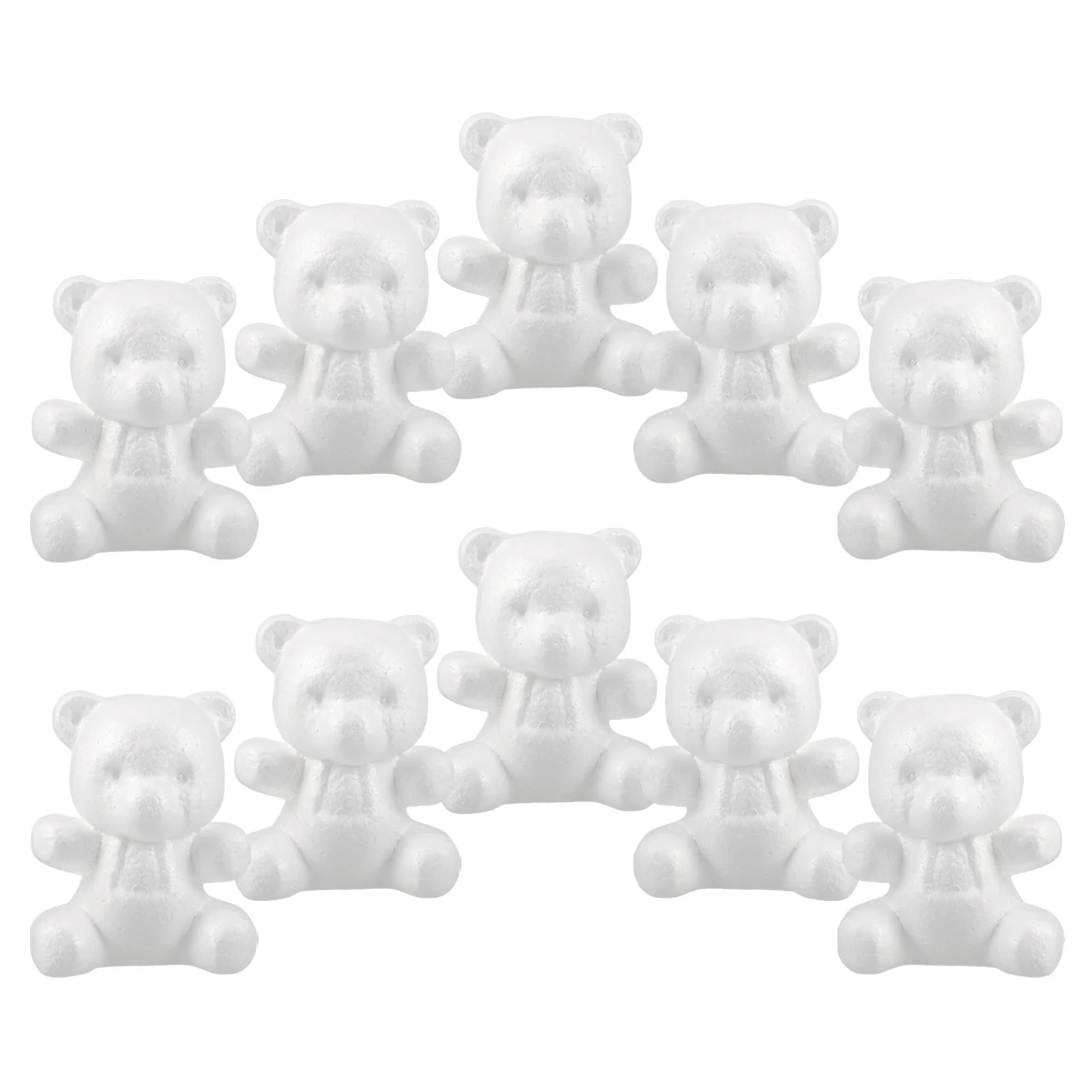 

10pcs Blank Foam Bear 12Cm White Polystyrene Craft Diy Painting Sculpture For Family Art Activity Unfinished Bear Craft
