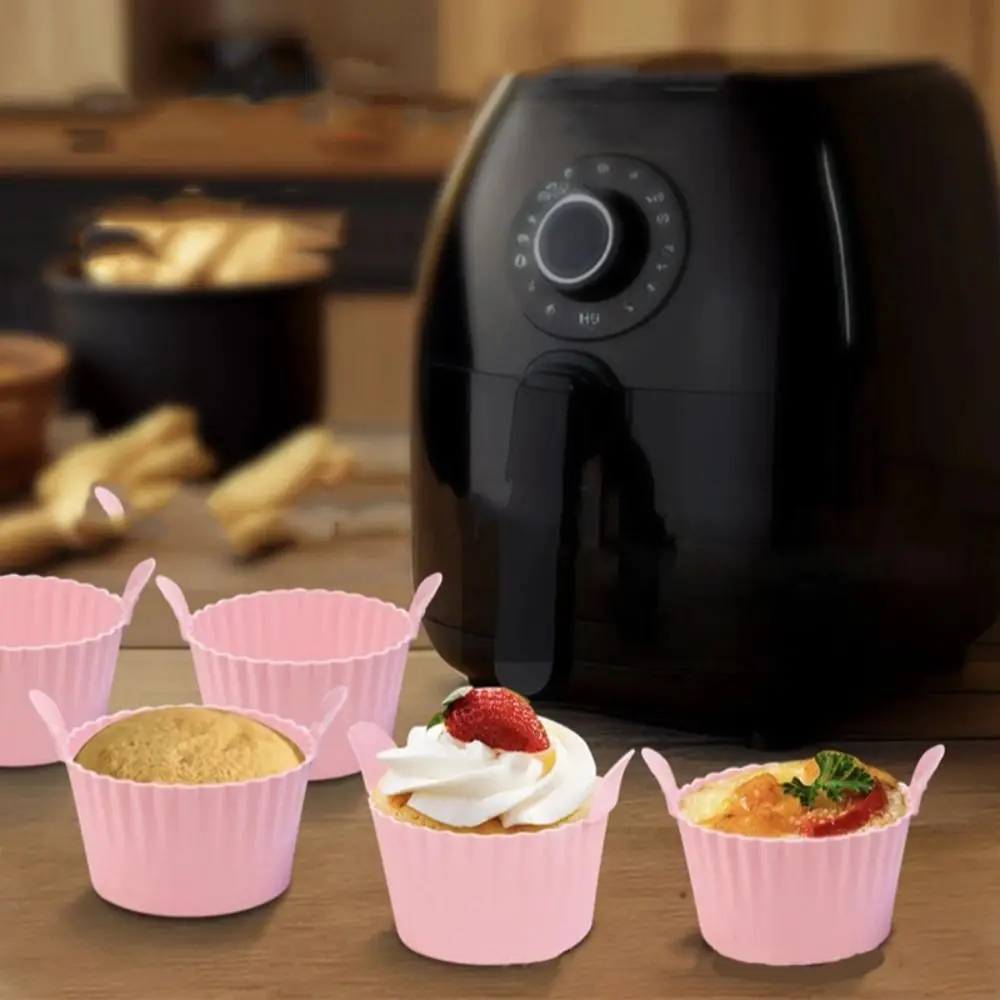 Multifunctional Silicone Air Fryer Egg Poacher Reusable Heat-Resistant Muffin Cake Mold Pink/grey Cupcake Molds Pudding