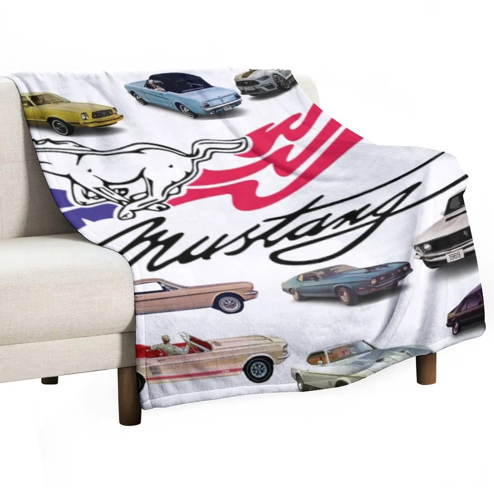 

Ford Mustang Compilation Throw Blanket Summer Loose Decorative Sofas Weighted Blankets