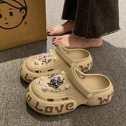 Women Hole Shoes Summer Couple EVA Sandals Girl Beach Shoes Home Slippers Summer Wading Sneaker Men and Women Sandals Slippers