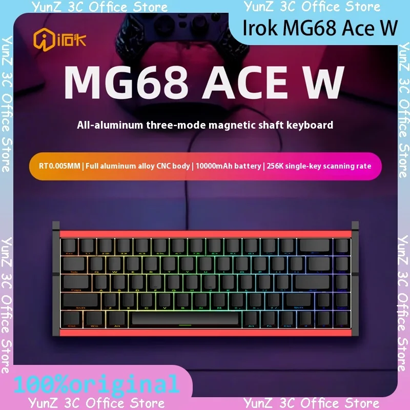 

Irok MG68 Puls Magnetic Axis Mechanical Keyboard Wired Aluminum CNC Esports Customizable Gaming Keyboard Accessories