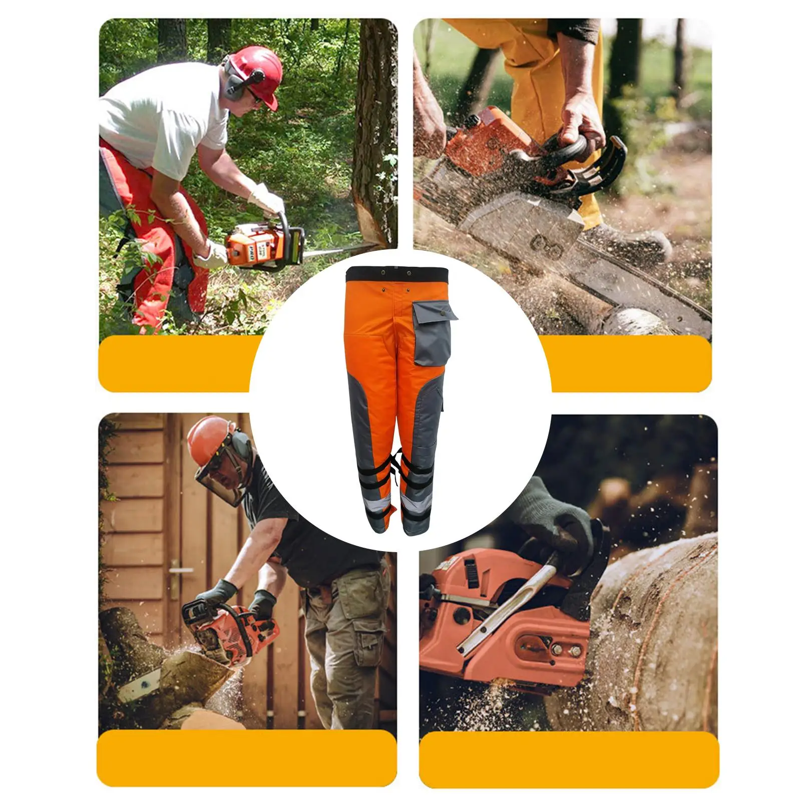 Chainsaw Chaps,9 Layer Adjustable Waistwand,Chainsaw Chaps Apron Wrap, Workers Gifts Orange Chainsaw Pants Apron