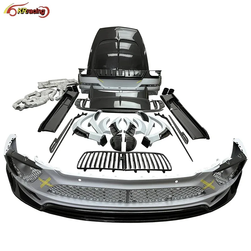 MSY نمط قطع غيار السيارات طقم هيكل من ألياف الكربون الجزئية الجافة مع غطاء محرك السيارة العادم لمجموعة Bentayga 2020 + الكربون #2