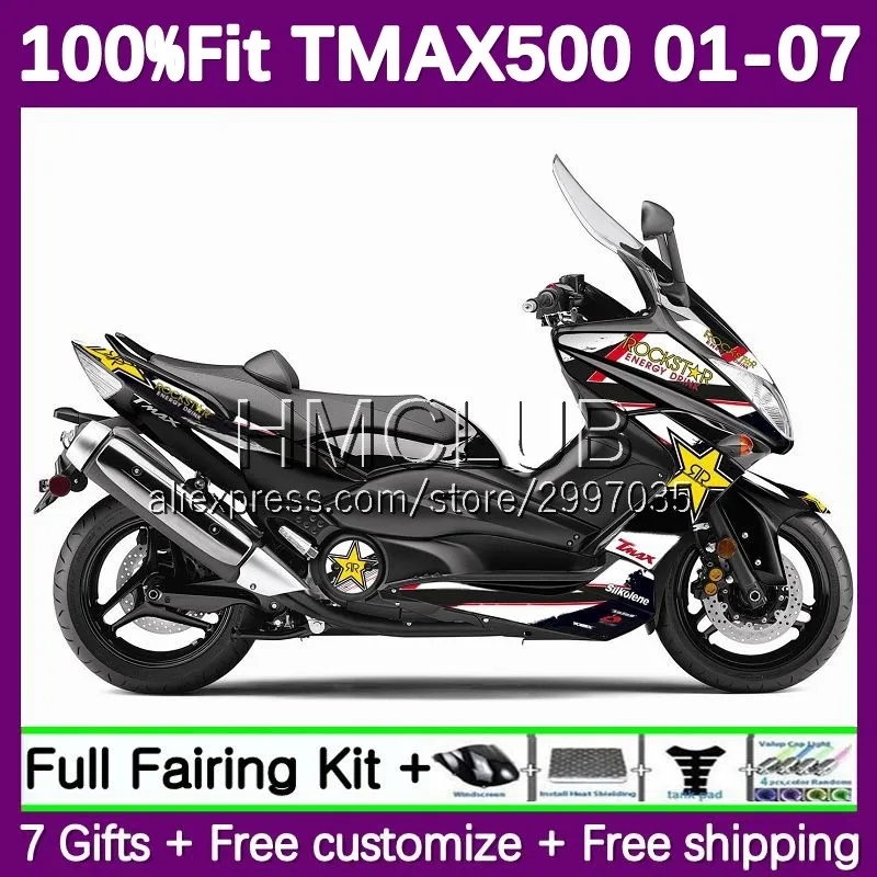 OEM Fairing For YAMAHA MAX500 TMAX500 TMAX XP500 MAX 500 T 155No.57 MAX-500 01 02 03 04 05 06 07 T-MAX500 2001 2007 gloss black