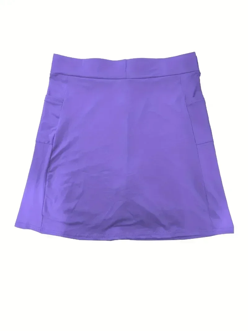 Plus Size 1XL-5XL Women Fashion Skirts Shorts Women's Plus Solid Color Medium Stretch Sports Golf Skorts with Pockets image 5