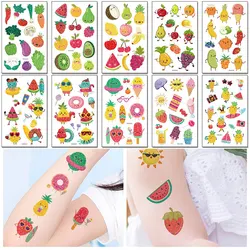 10pcs Flash Tattoo Stickers  Fruit Vegetable Pattern Temporary Tattoo Fake Tattoo for Men Women