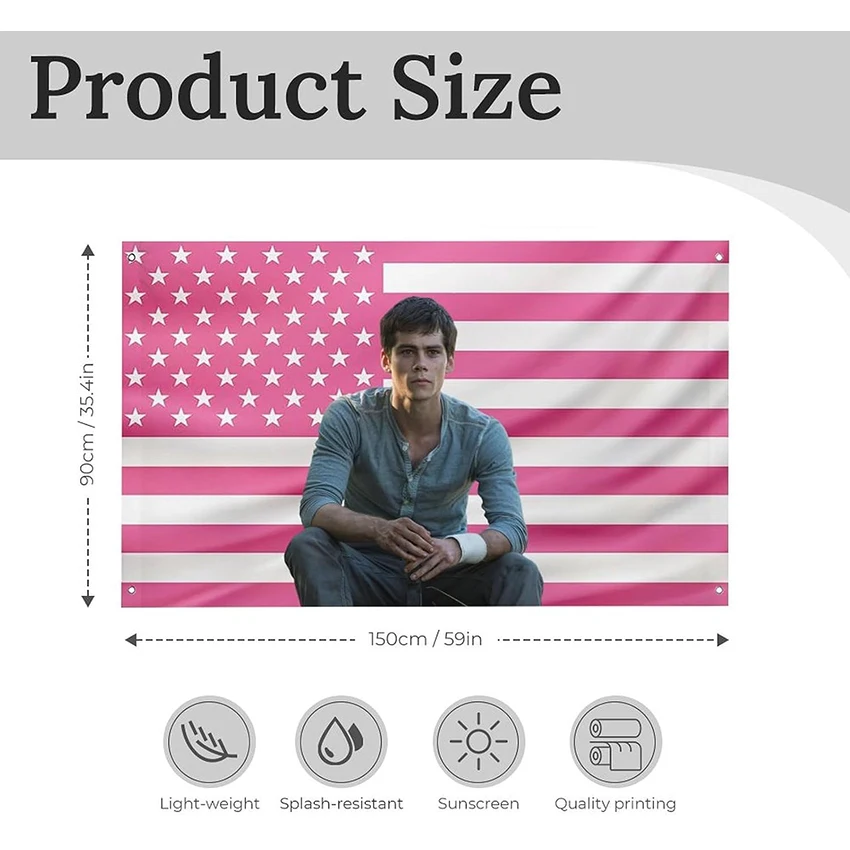 Dylan Pink America Funny Obrien Flag Poster Tapestry 3X5 Hanging Banner For Man Cave Bedroom Frat College Room Dorm Decoration