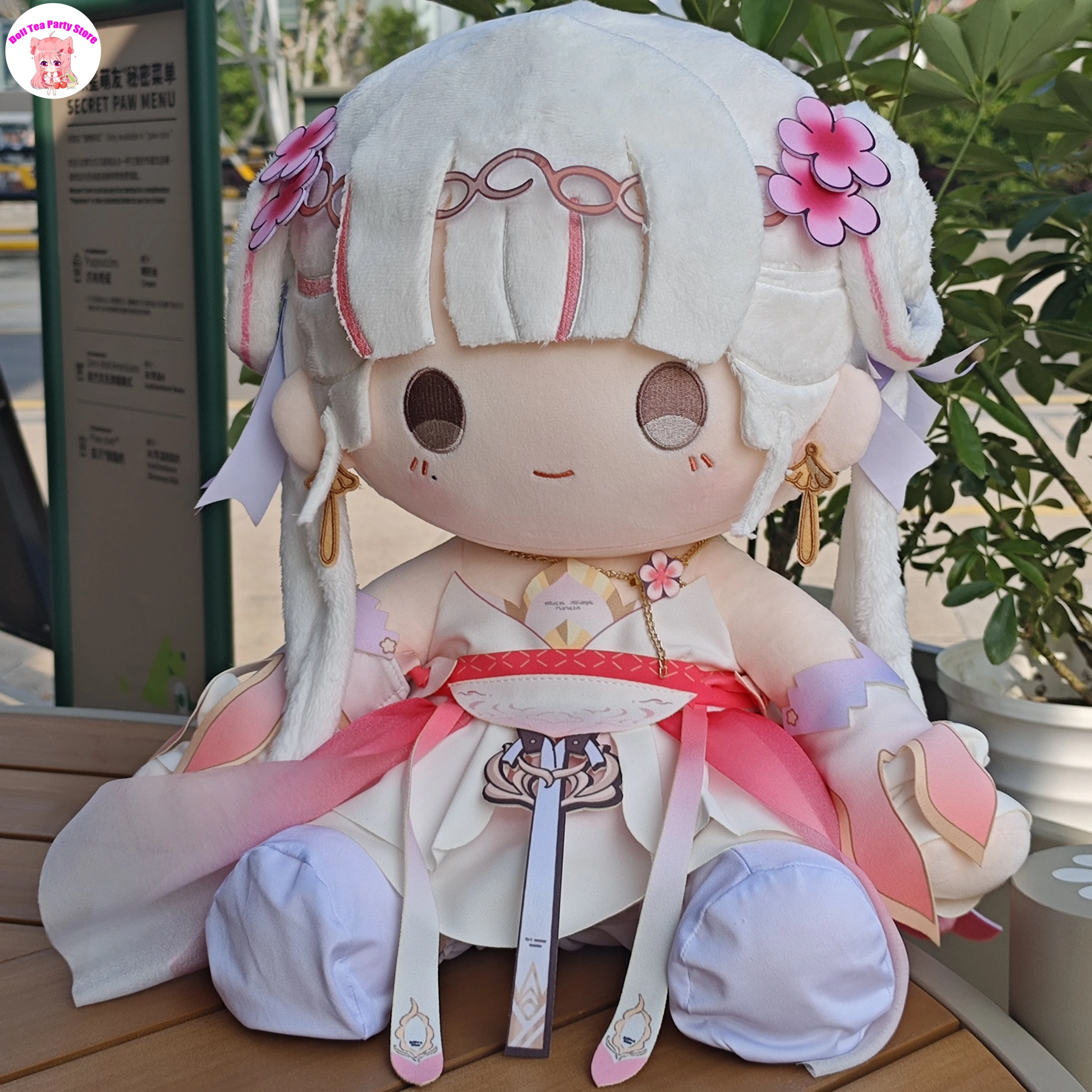 40cm Jinhsi Wuthering Waves Doll Game Plush Plushie Cosplay Cartoon Sitting Posture Stuffed Cotton Toy Birthday Gift Mascot