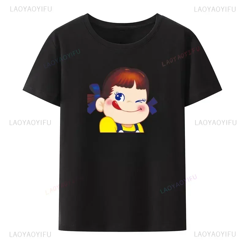 Women's T-shirt Retro Milky Peko-chan Classic T-shirts 100%Cotton Men's Clothing High Quality Harajuku Punk Y2k Tops Graphic