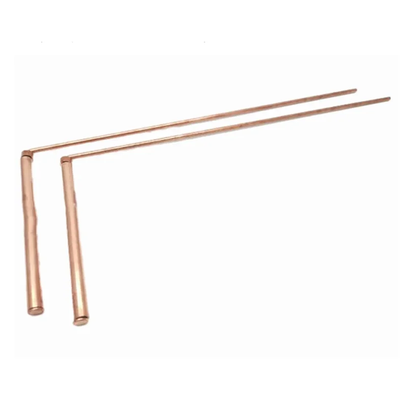 A98Z 2 قطعة النحاس النقي للكشف عن المعادن قضيب المياه الساحرة المحمولة التنين تسعى انفصال أداة التغطيس قضيب