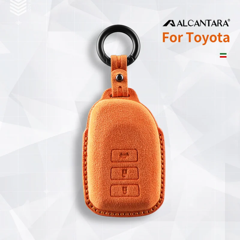 

Alcantara Suede Car Key Case Cover Key Caver For Toyota Yaris Yarisl X Hiace Vios Verso Camry Corolla HiAce Keychain