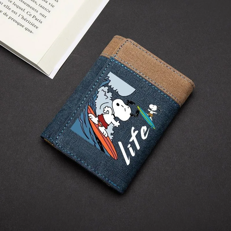 Snoopy animation peripheral Kawaii wallet cute student cartoon print card holder fashion versatile trendy personalized wallet