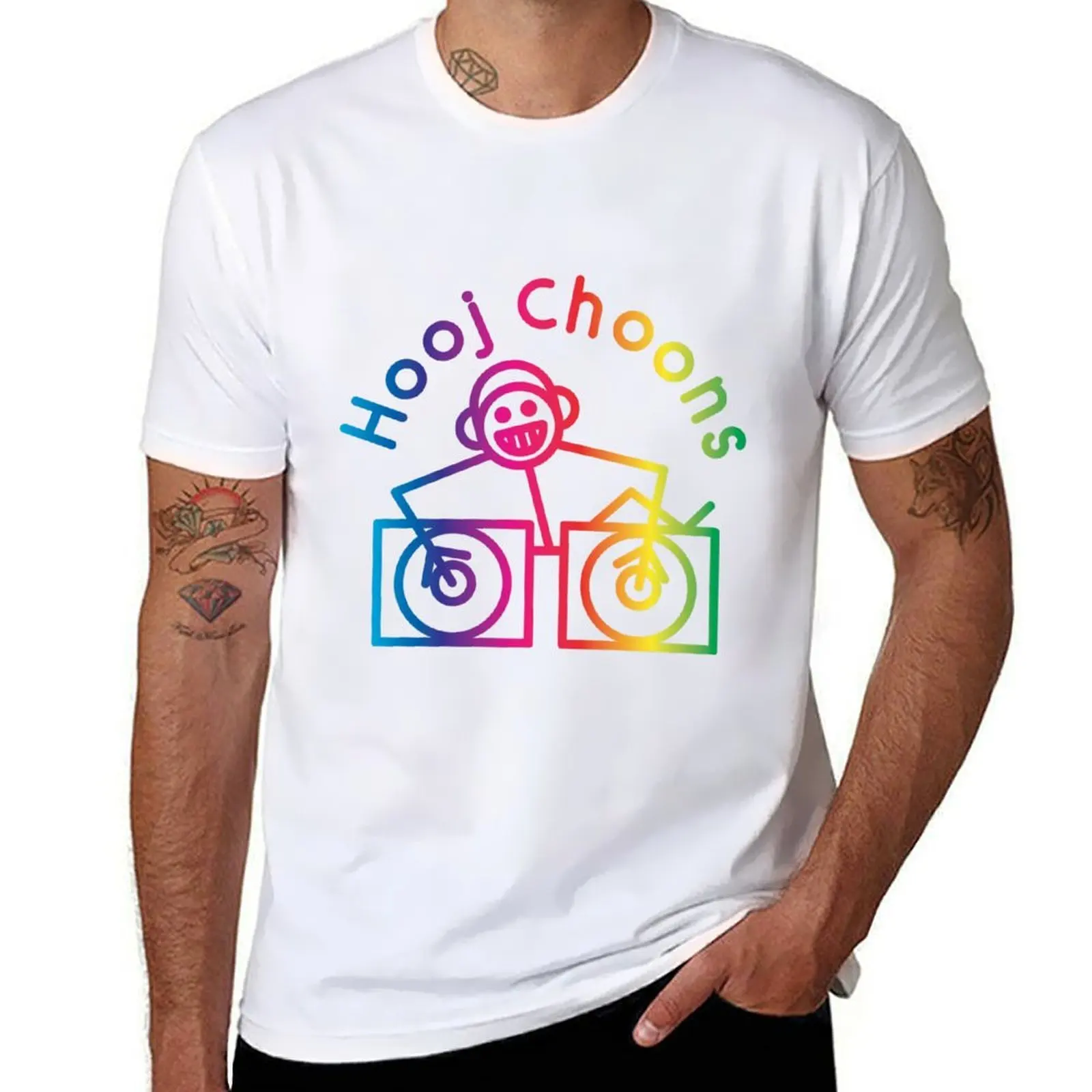 

t shirts quality Choons man for Records Logo) Pride anime T-Shirt cotton Hooj high shirt man cotton (Rainbow t t shirts heavy