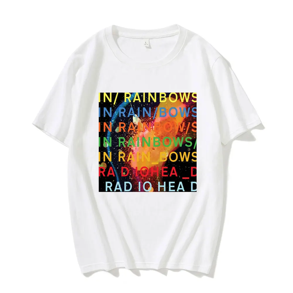 Band Rock Radiohead T Shirt Music Album In Rainbows T Shirts Men\'s Women\'s Hip Hop Streetwear Gothic Punk Oversized Tee Shirt