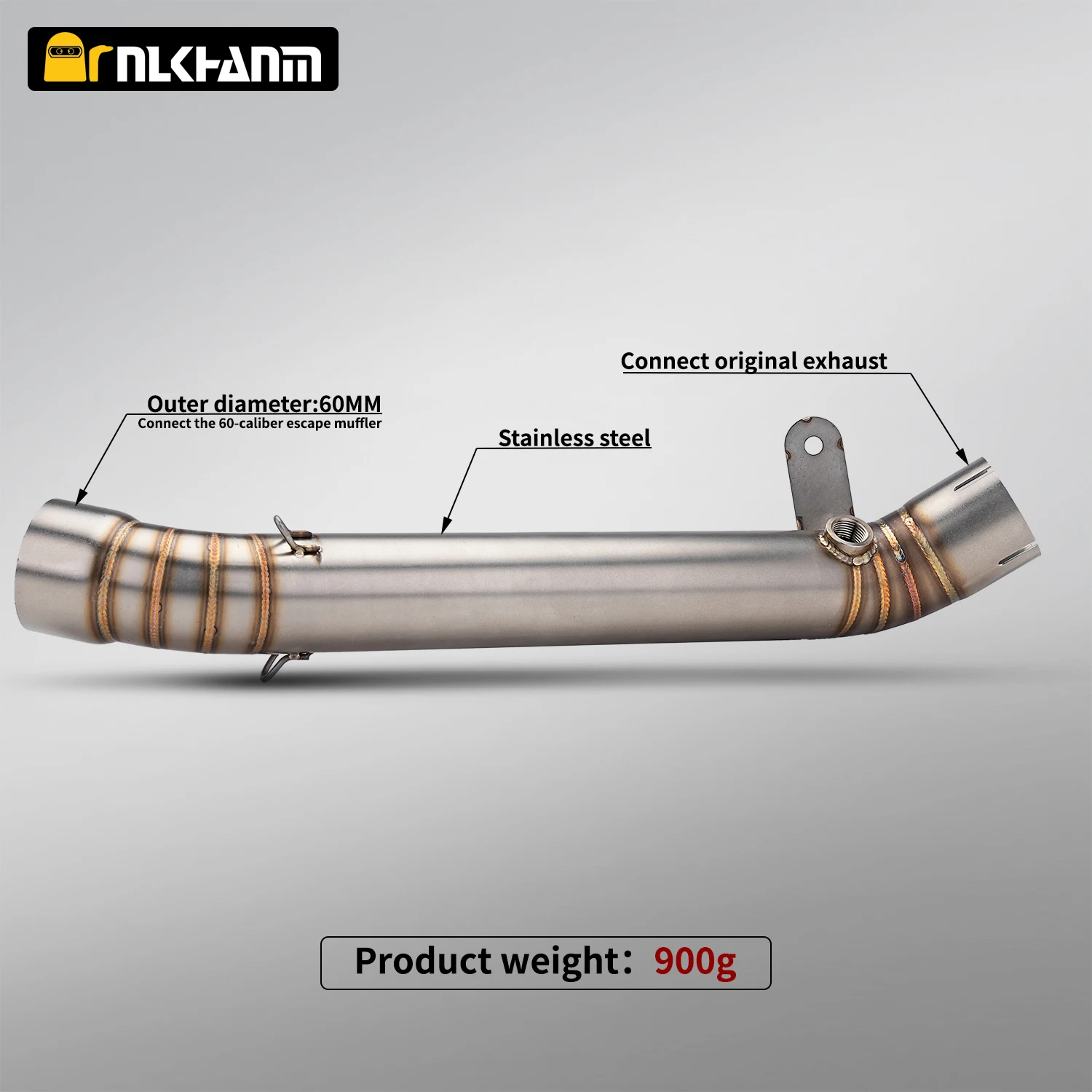 

Slip on for ZX10R ZX-10R 2016-2018 motorcycle exhaust system mid-link Stainless steel/Ti. alloy modification for ZX10R