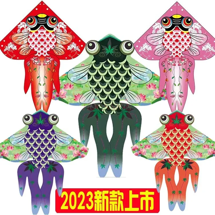 Cerf-volant Goldfish pour enfants, chinois, rouge, bleu, vert, rose, estampage, offre spéciale, nouveau, 2023