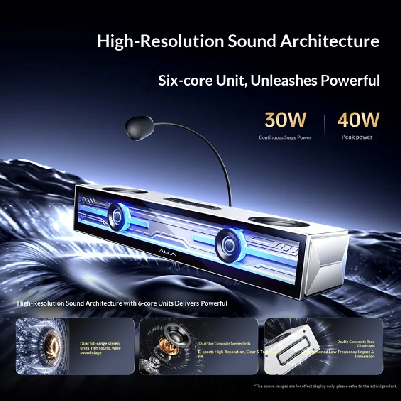 AULA GS8 Speaker Bluetooth RGB Lighting Beat-Synced Lighting Three Modes Surround Sound with Position Recognition Microphone