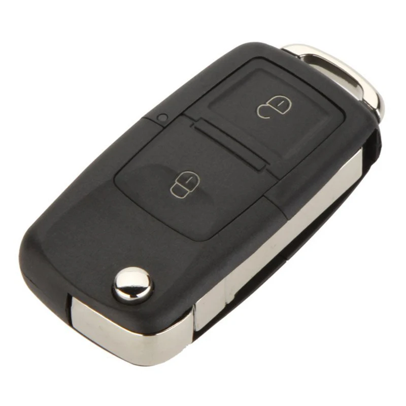 

Replacement 2 Button Keyless Entry Remote Flip Folding Car Key Fob Shell Case and Button Pad Compatible with Golf MK4