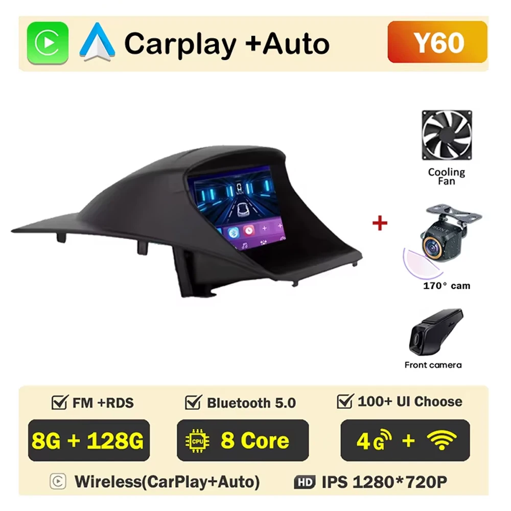 Auto radio voor Ford Fiesta MK6 MK7 2009-2017 Carplay Android Auto Player Scherm Multimedia 2din Video 4G WIFI Navigatie Stereo