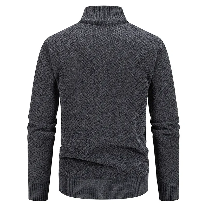 Outdoors Men Casual Stand Collar Tops Autumn Winter Fleece Keep Warm Thickening Coat New Solid Versatile Stand Collar Sweater