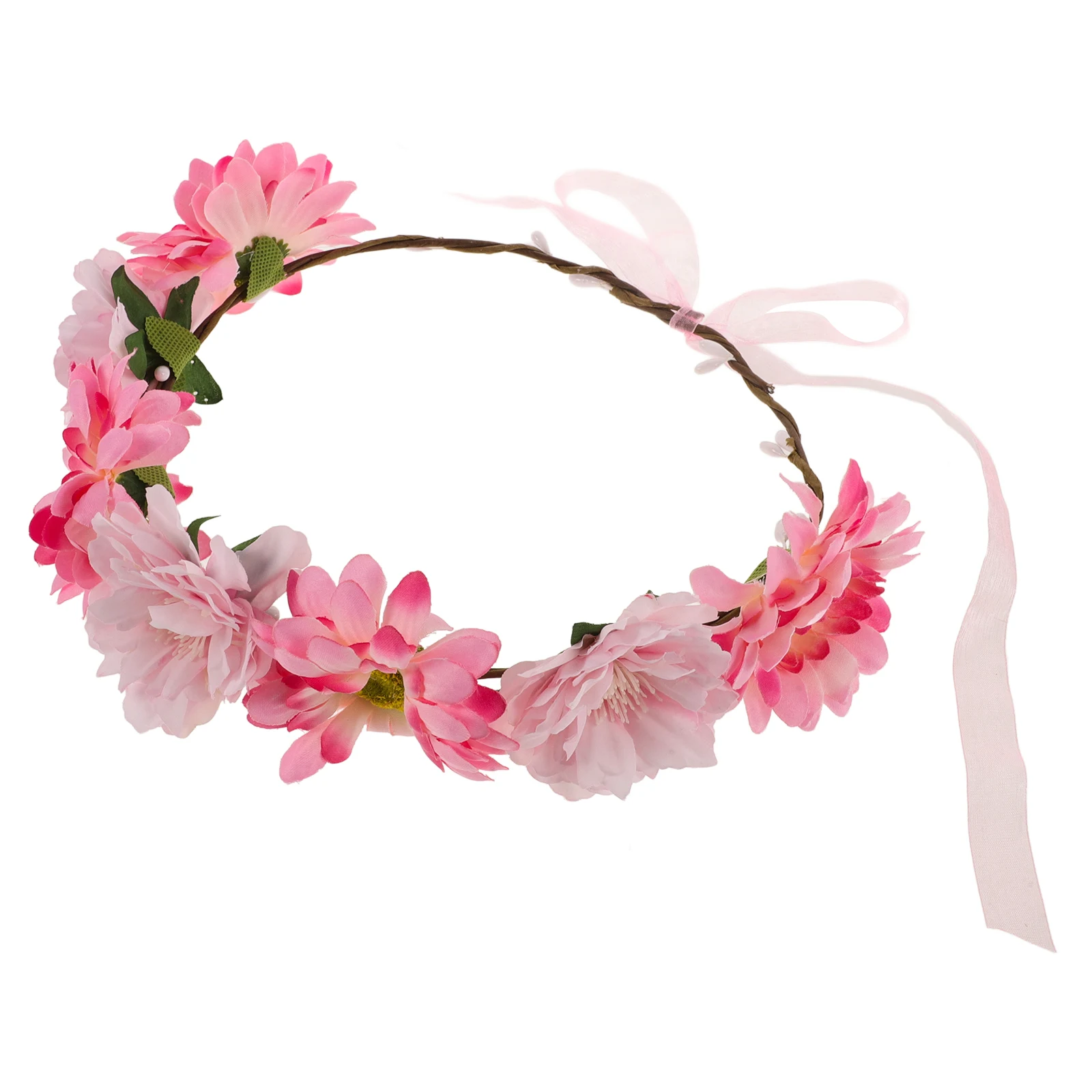 

Rose Garland Headband Floral Crown Ladies Rattan Circle Hair Flowers Wedding Bridal Props Photoshoot Vacation Accessories