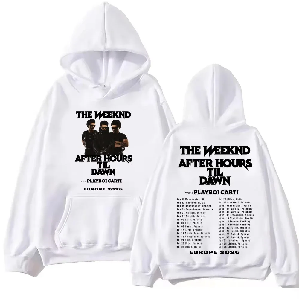 The Weeknd After Hours Til Dawn Tour 2026 Hoodie Men Women Vintage Hip Hop Pullovers High Quality Fashion Oversized Sweatshirts