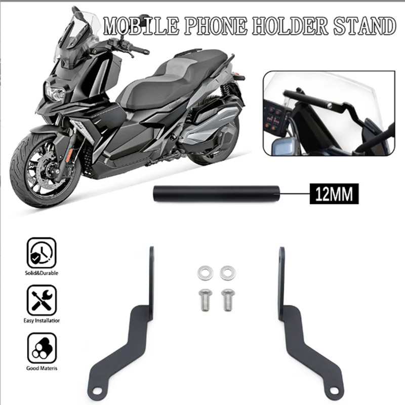 

12MM Phone Holder Mobile Stand Navigation Mount Bracket For BMW C400X 2019-2023 Motorcycle