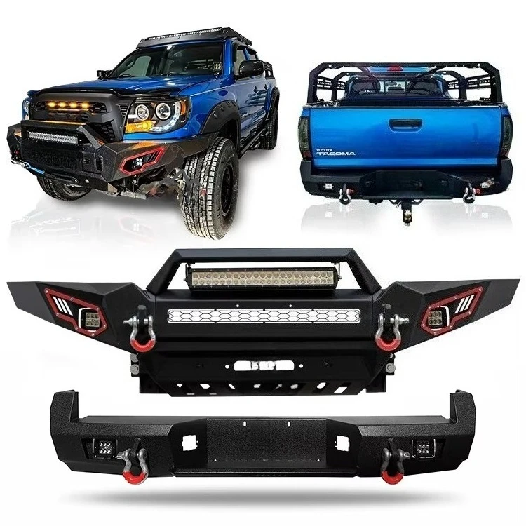

NEW for Tacoma 2005-2015 4x4 Off-road Pickup Truck BULL BAR, with LED Light Hook, Winch Style Front Bumper and Rear Bumper,